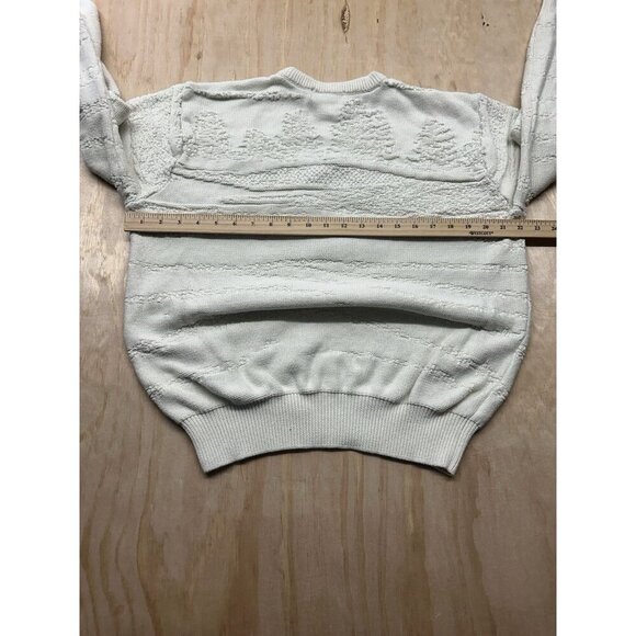 Vtg Sweater Large Beige Golf Embroidered Crew Neck Grandpa Dad Retro Size L - Picture 6 of 7